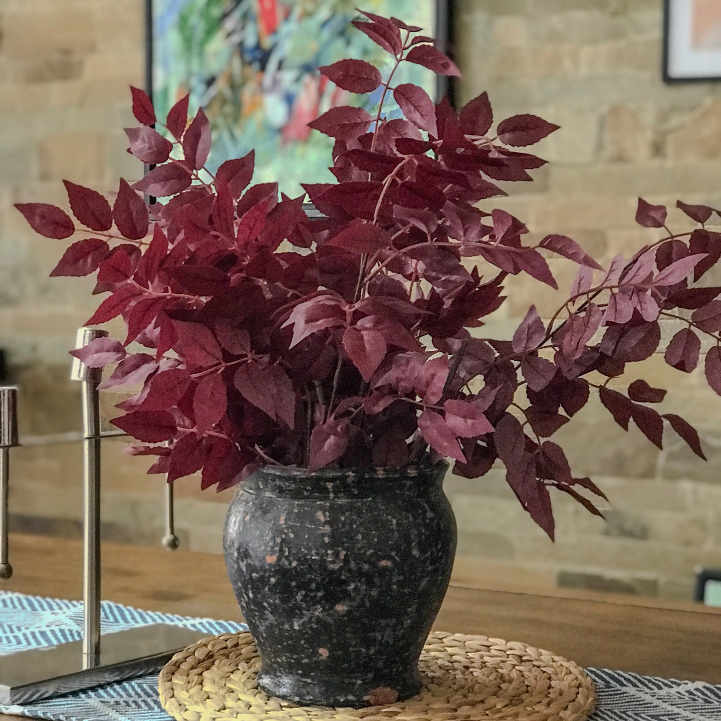 Burgundy stems