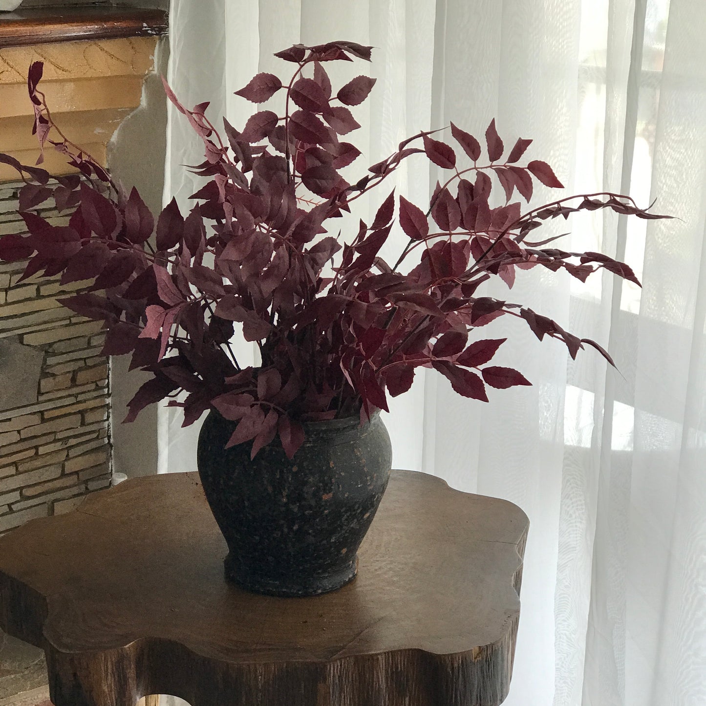Burgundy stems