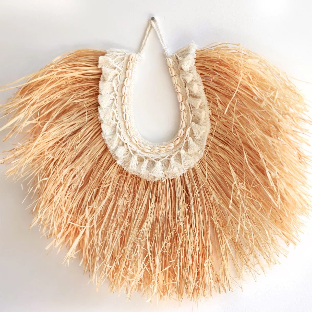 Raffia wall hanging