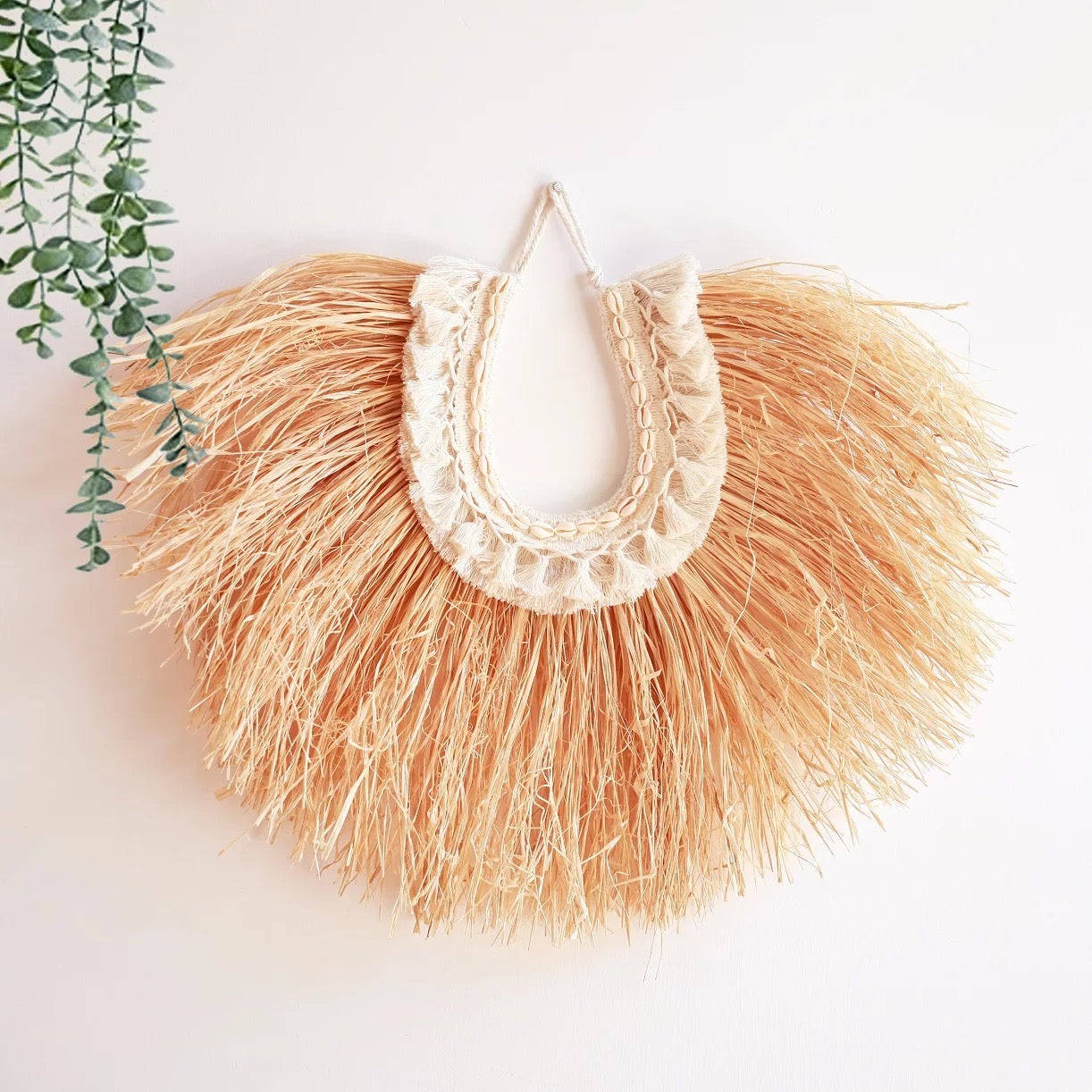 Raffia wall hanging