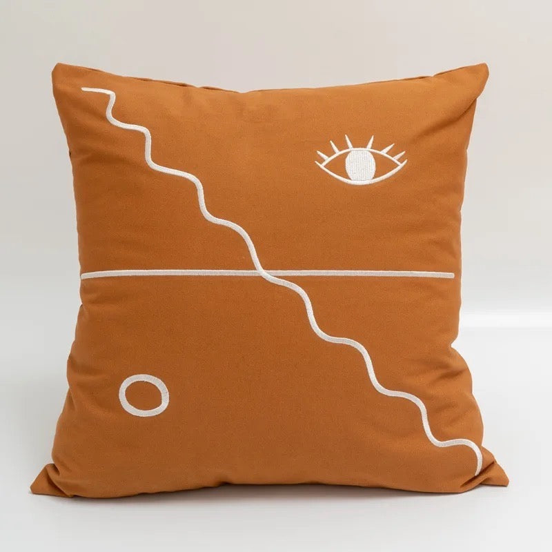 Line art pillow cover