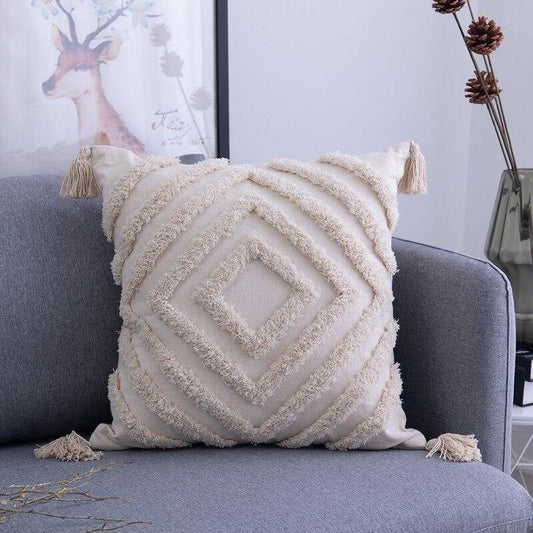 Tufted diamond pillow cover